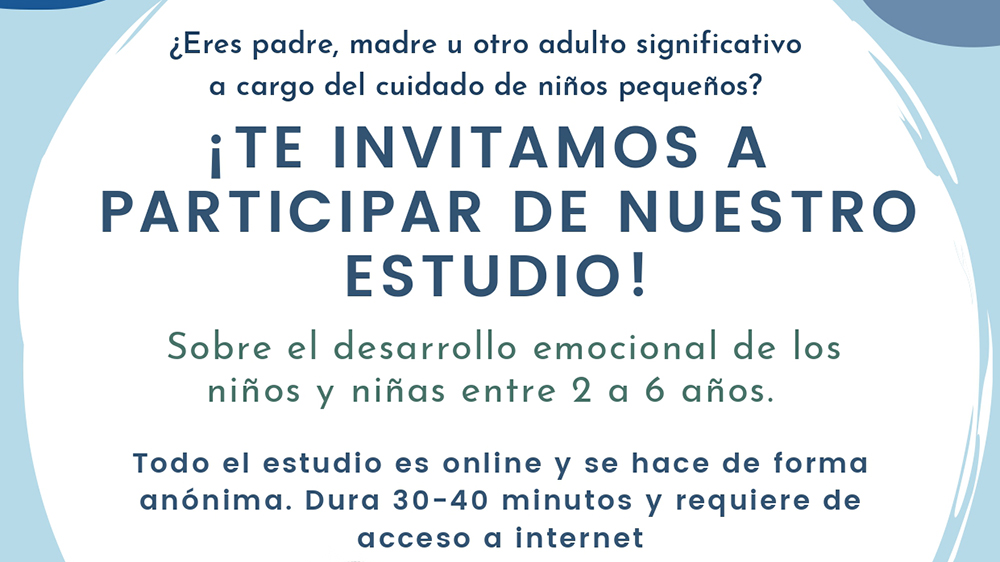 Universidad Católica invita a familias de jardines a participar en Estudio sobre Desarrollo Emocional en niñas y niños